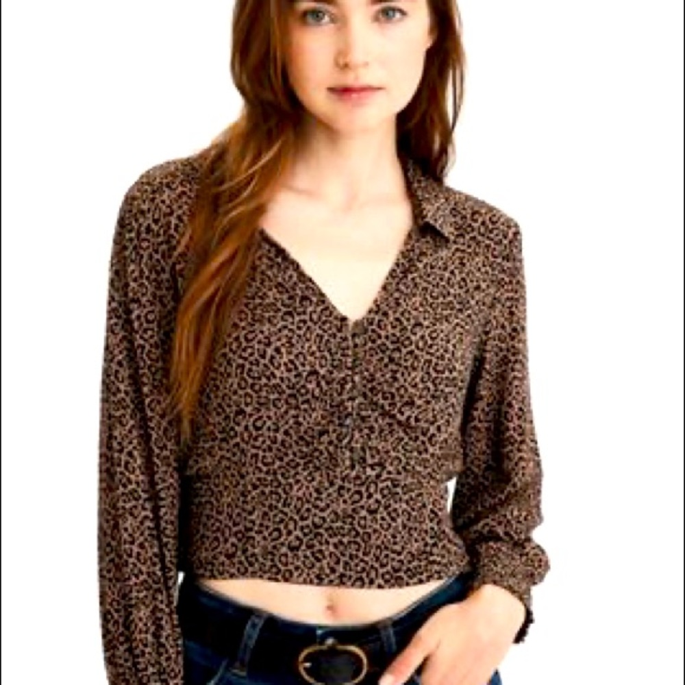 SOLD: American Eagle Crop Cheetah long sleeve